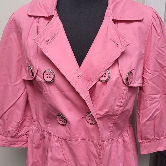 INC Pink Double Breasted Pink Belted Jacket - Picture 6 of 13